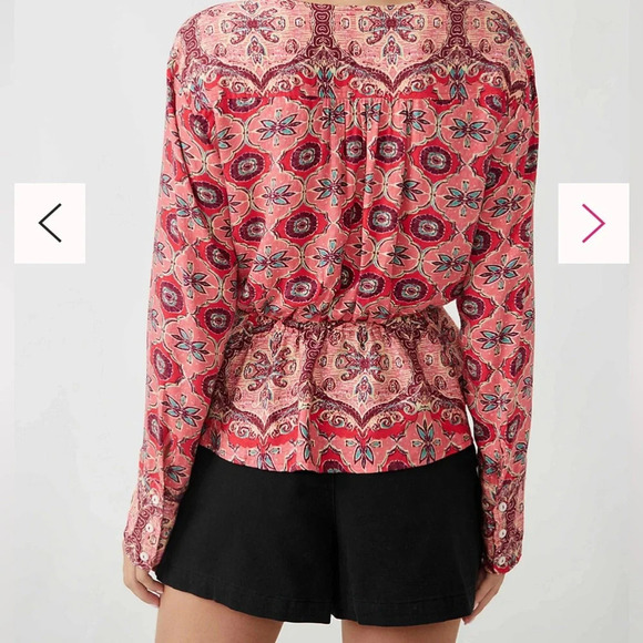 NWT Free People  Hibiscus Falling For You‎ Blouse - Size Medium - Picture 3 of 8